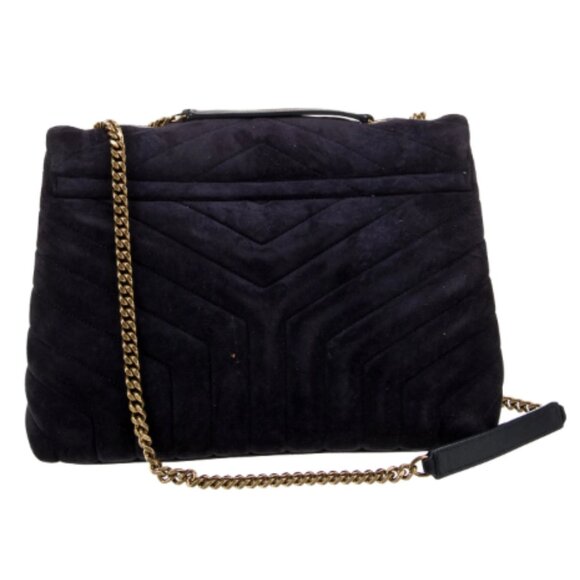 YSL Dark Navy Suede LouLou Two Way Bag - Picture 4 of 6